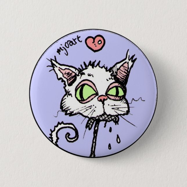 Badge Rond 5 Cm Chat puant (Devant)