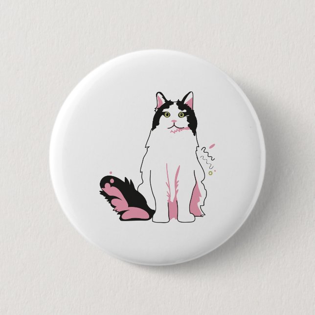 Badge Rond 5 Cm Chat Ragamuffin (Devant)