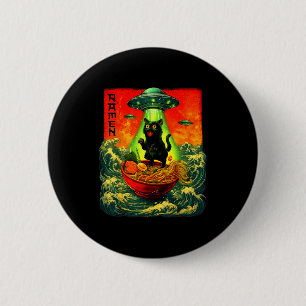 Badge Rond 5 Cm Chat Ramen Alien Ufo Art Rétro Cadeaux Hommes F