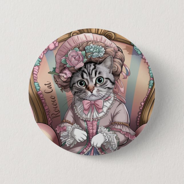 Badge Rond 5 Cm Chat Rococo (Devant)