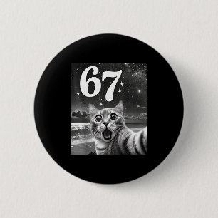 Badge Rond 5 Cm Chat selfie avec 67 mème drôles de chats graphique
