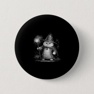 Badge Rond 5 Cm Chat sorcier magie fantaisie drôle vintage tabby m