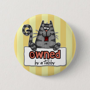 Badge Rond 5 Cm chat tigré possédé