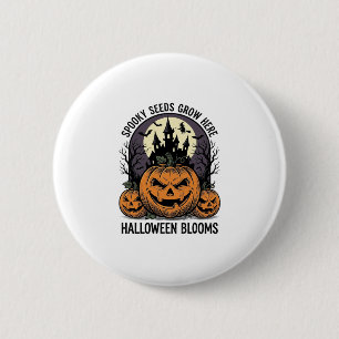 Badge Rond 5 Cm Château de citrouille d'Halloween Vintage Maillot