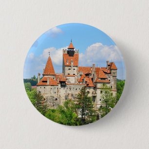 Badge Rond 5 Cm Château de Dracula en Transylvanie, Roumanie