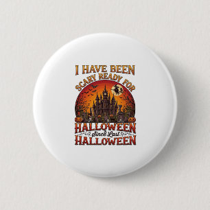 Badge Rond 5 Cm Château Hanté Halloween Sorcière Citrouille Prêt E
