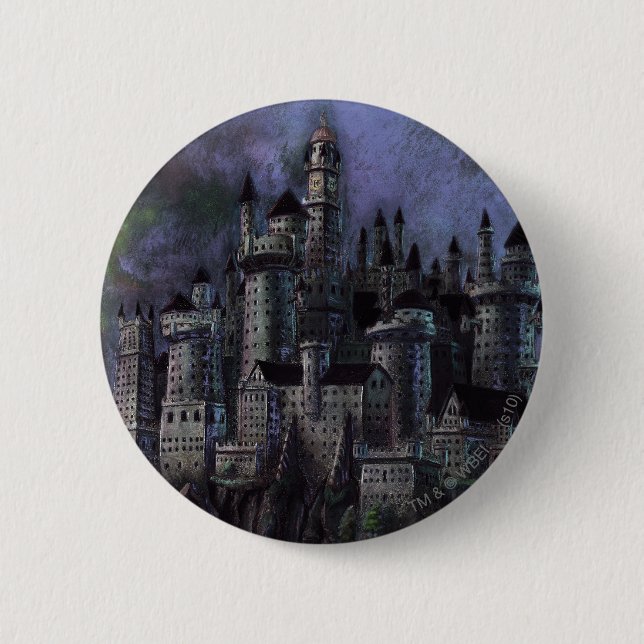 Badge Rond 5 Cm Château Harry Potter | Magnifique Hogwarts (Devant)