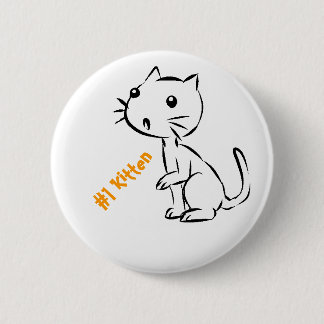 Badge Rond 5 Cm Chaton #1 étonné