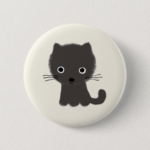 Badge Rond 5 Cm Chaton Gris