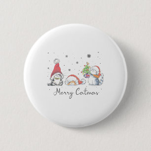 Badge Rond 5 Cm Chats Avec Chapeau De Père Noël Joyeux Catmas Amou