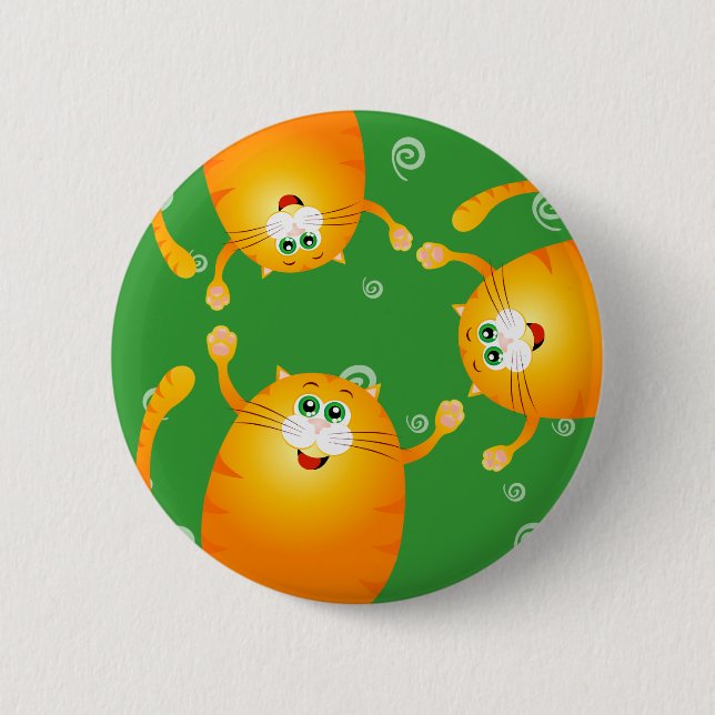 Badge Rond 5 Cm Chats drôles, bouton (Devant)