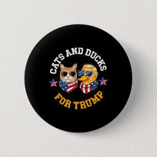 Badge Rond 5 Cm Chats Et Canards Pour Trump 2024