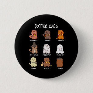 Badge Rond 5 Cm Chats Potter Pour Amoureux des chats