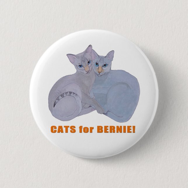 Badge Rond 5 Cm Chats pour Bernie ! (Devant)