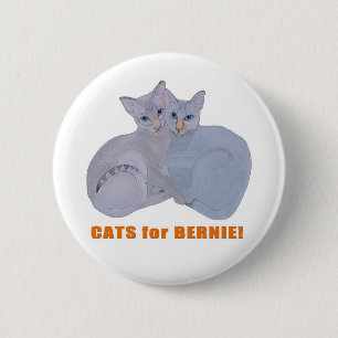 Badge Rond 5 Cm Chats pour Bernie !