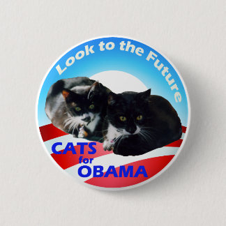 Badge Rond 5 Cm Chats pour Obama