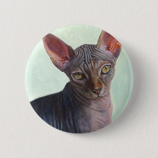 Badge Rond 5 Cm Chats Sunitha de chat de sphinx de Sphynx