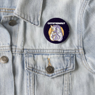 Badge Rond 5 Cm Chatstronaute Chat Cosmonaute
