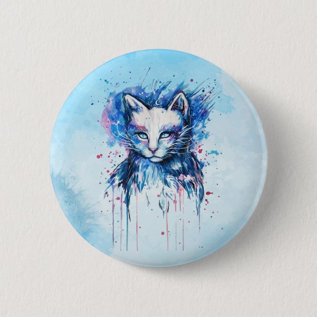 Badge Rond 5 Cm Chatte (Devant)