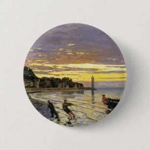 Badge Rond 5 Cm Chauffage d'un bateau, Honfleur