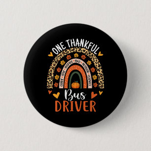 Badge Rond 5 Cm Chauffeur d'autobus Thanksgiving Automne Bus D