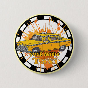 Badge Rond 5 Cm Chauffeur de Taxi