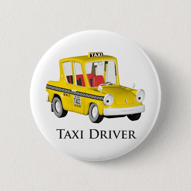 Badge Rond 5 Cm Chauffeur de taxi (Devant)