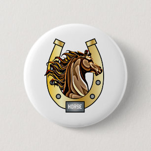 Badge Rond 5 Cm Chaussure à cheval