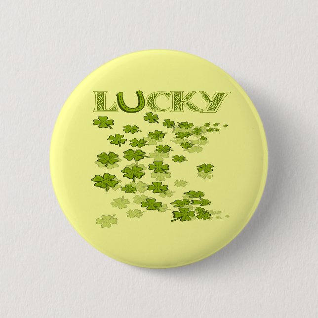 Badge Rond 5 Cm Chaussure Lucky Shamrocks (Devant)