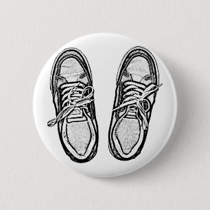 Badge Rond 5 Cm Chaussures d'art créatif basket crayon art graphi