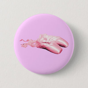 Badge Rond 5 Cm Chaussures de ballet roses