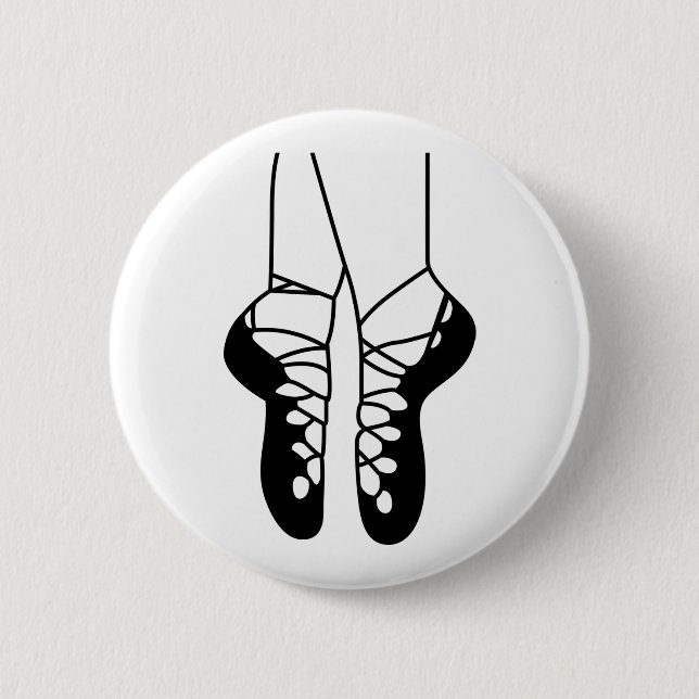 Badge Rond 5 Cm Chaussures de danse irlandaise (Devant)