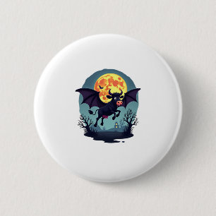 Badge Rond 5 Cm Chauve-souris à minuit