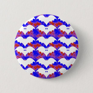 Badge Rond 5 Cm Chauve-souris et vaches Bleu rose