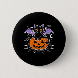 Badge Rond 5 Cm Chauve-souris Halloween _ Chauve-souris à ailes de