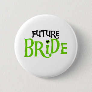 Badge Rond 5 Cm Chaux et future jeune mariée noire