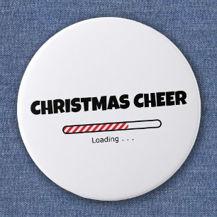 Badge Rond 5 Cm Cheer de Noël - barre de progression - Chargement