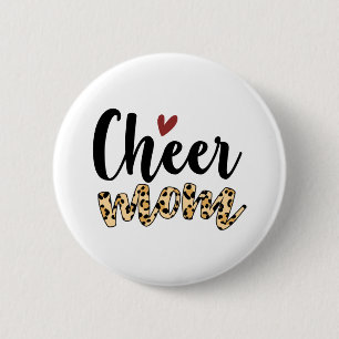 Badge Rond 5 Cm Cheer Maman Empreinte de léopard
