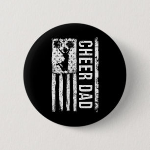 Badge Rond 5 Cm Cheer Papa Cheerled American Flag Fête des pères C