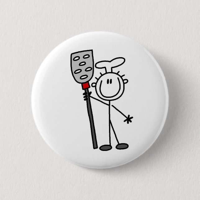 Badge Rond 5 Cm Chef avec la spatule (Devant)