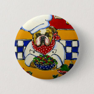 Badge Rond 5 Cm Chef Bulldog