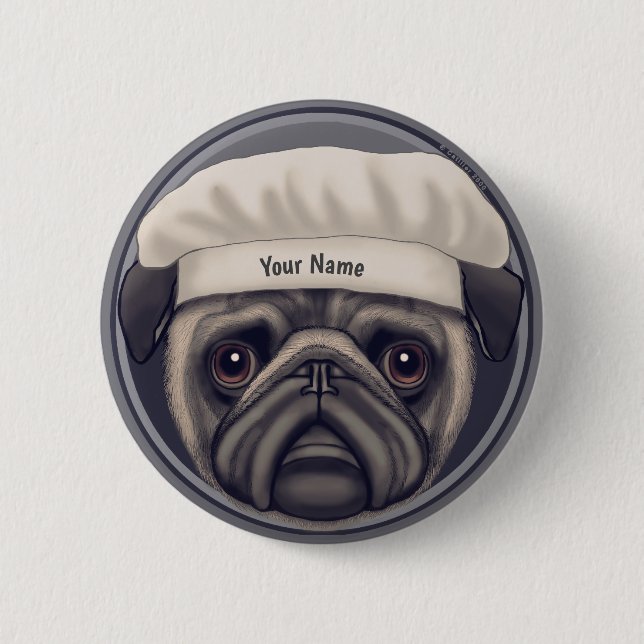 Badge Rond 5 Cm Chef carlin (Devant)