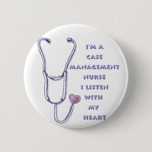 Badge Rond 5 Cm Chef coque Infirmière Coeur (Devant)
