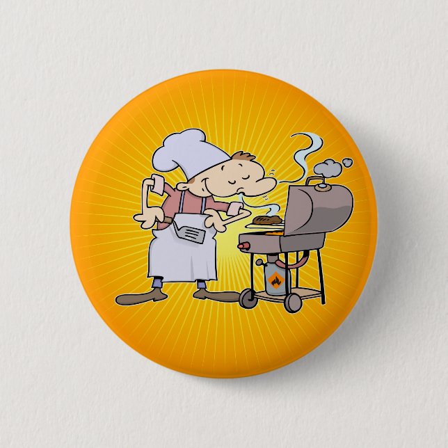 Badge Rond 5 Cm Chef de gril (Devant)