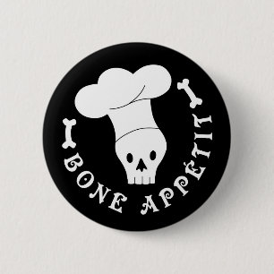 Badge Rond 5 Cm Chef de squelette d'Appetit d'os