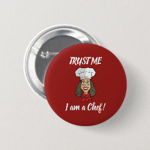 Badge Rond 5 Cm Chef femme