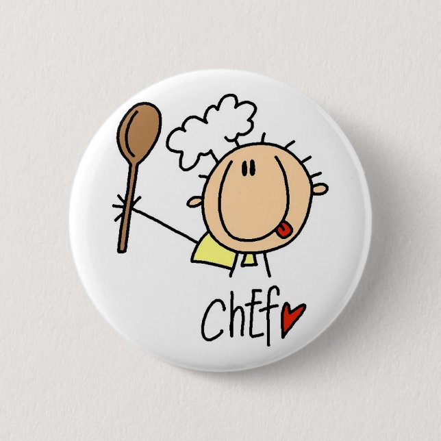 Badge Rond 5 Cm Chef masculin (Devant)