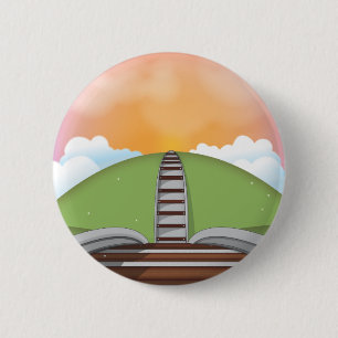 Badge Rond 5 Cm Chemin de fer
