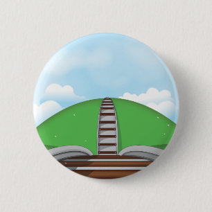 Badge Rond 5 Cm Chemin de fer