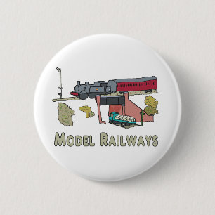 Badge Rond 5 Cm Chemins de fer modèles